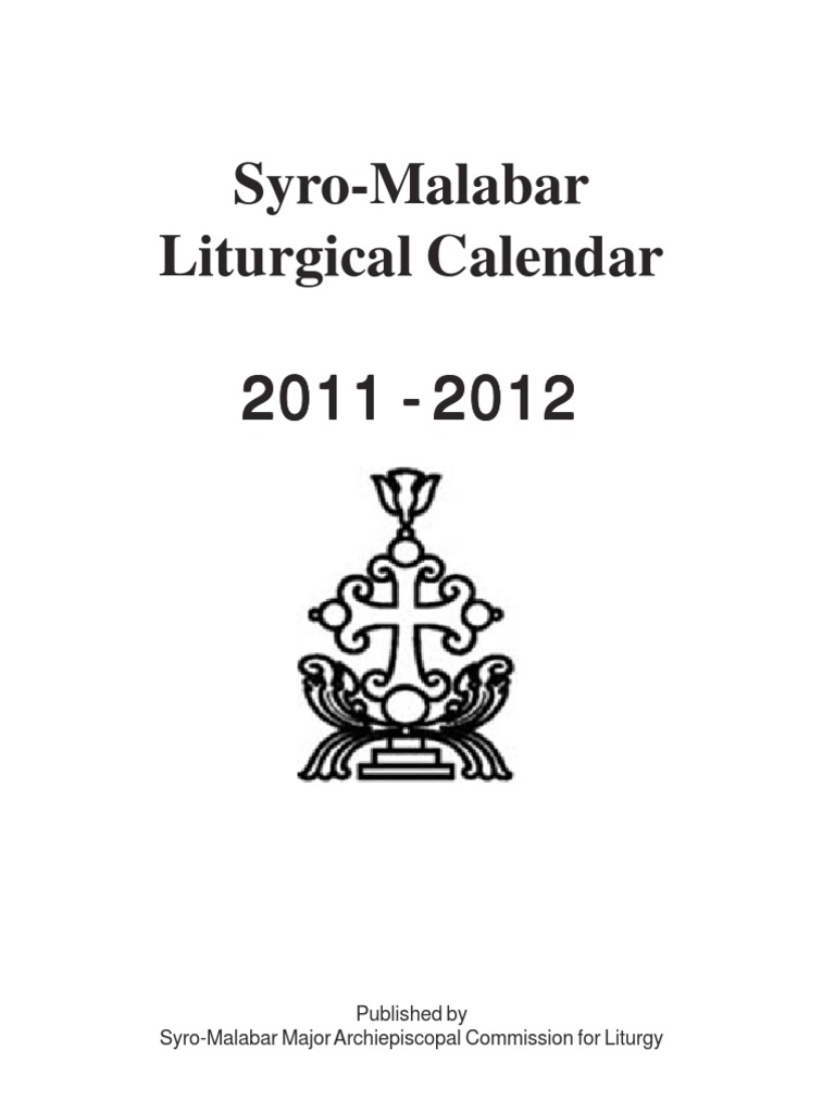 Syro Malabar Liturgical Calendar 20112012 English PDF Liturgical