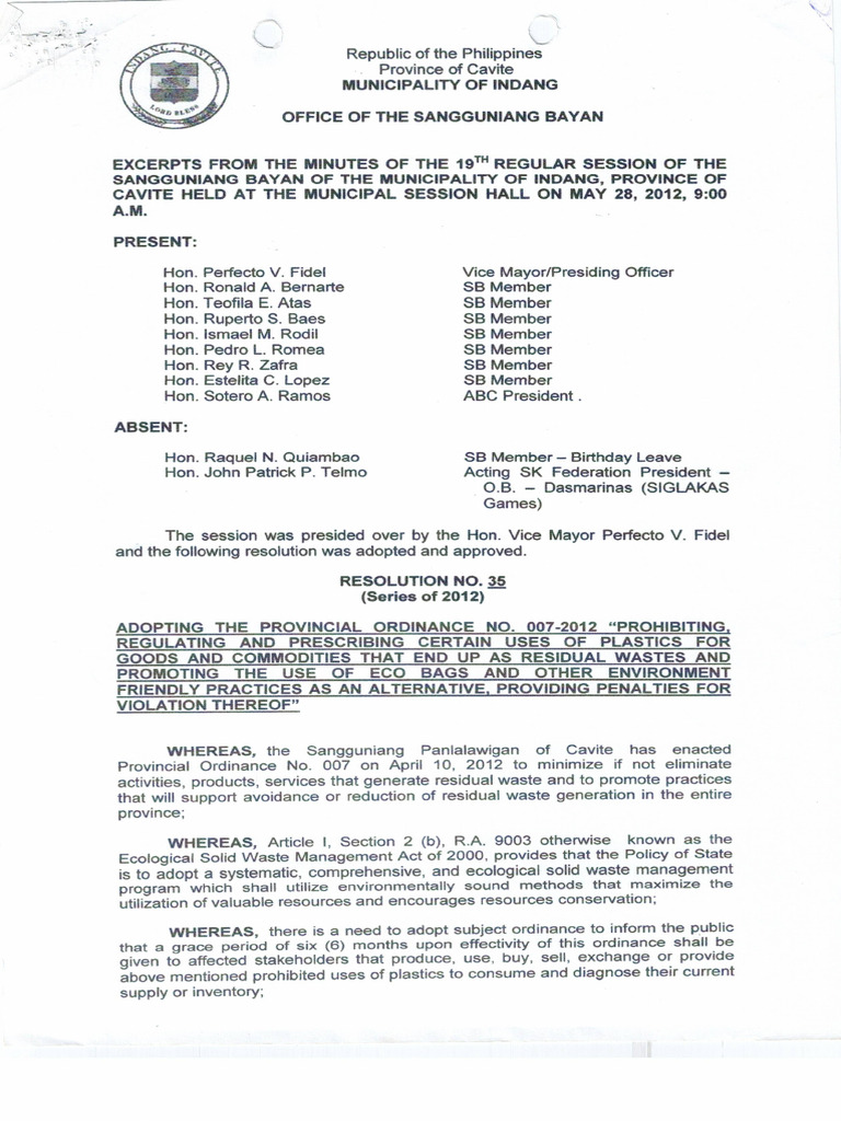 Resolution No - 35 | PDF