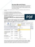 Les Types de Coûts Dans Microsoft Project