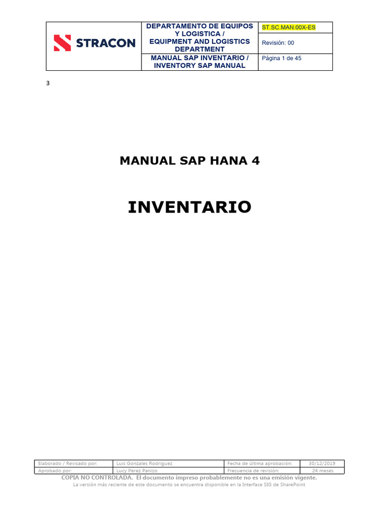 Manual SAP Inventario: Guía Completa | PDF