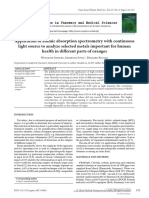 Application of Atomic Absorption Spectrometry With