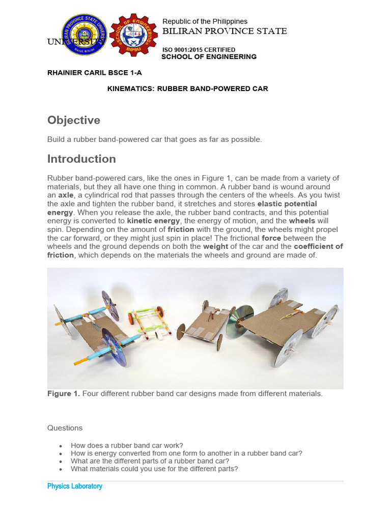 Rubber Band-Powered Car Project Guide | PDF | Friction | Wheel