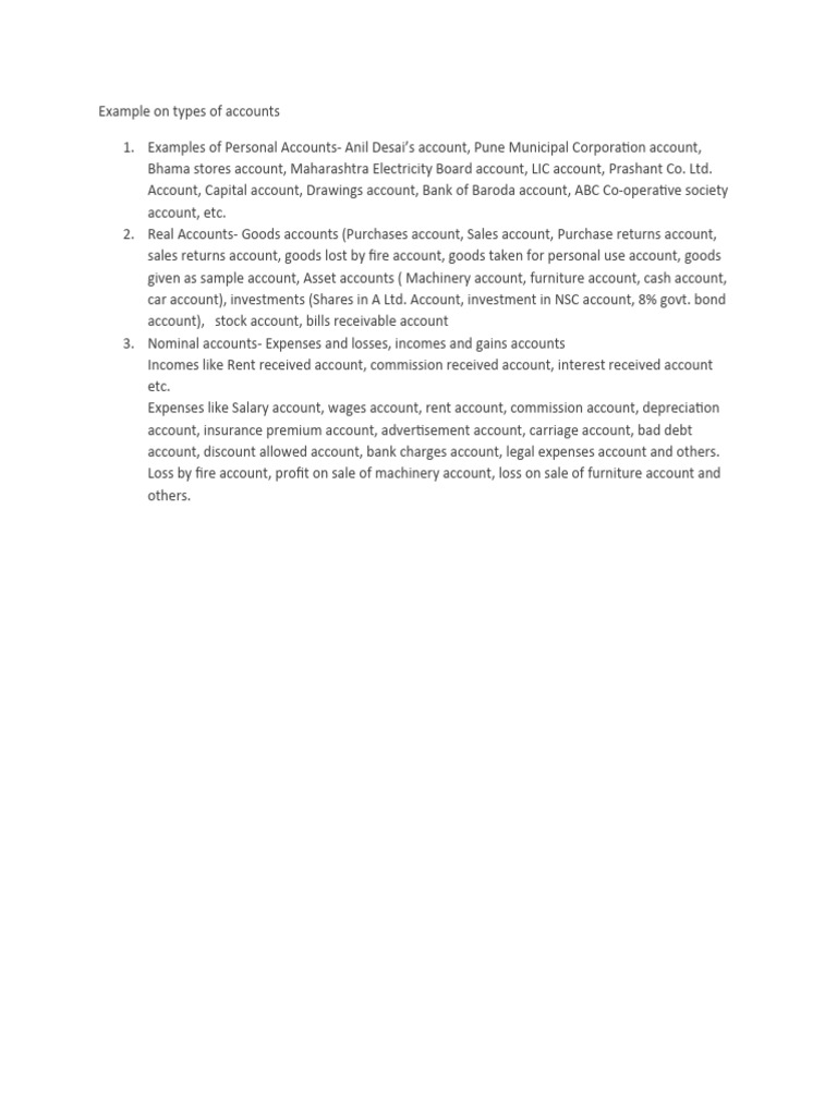 Types of Personal, Real, and Nominal Accounts | PDF