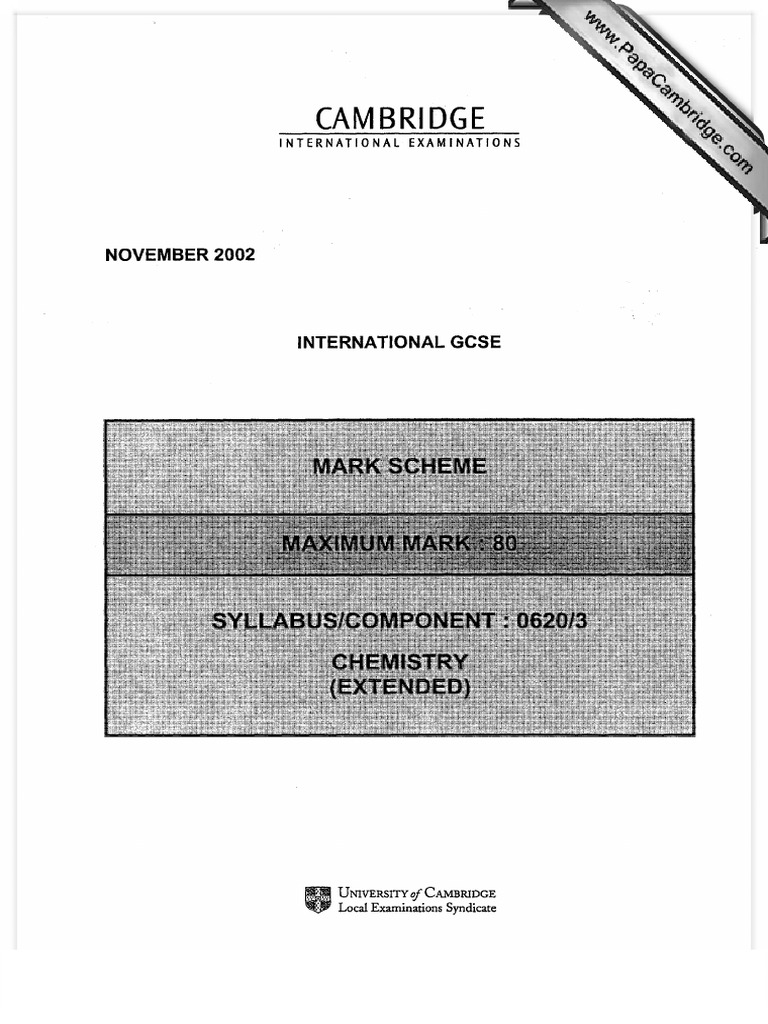 IGCSE CHemistry 0620 - w02 - Ms - 3 | PDF