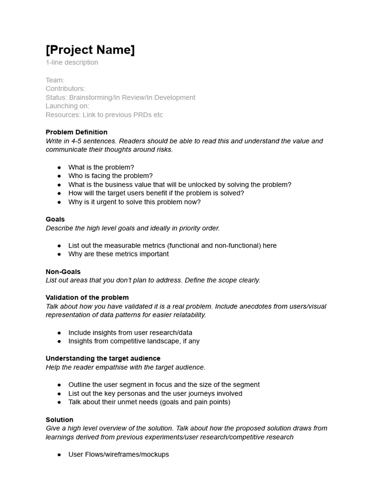 Comprehensive Project Plan Template | PDF