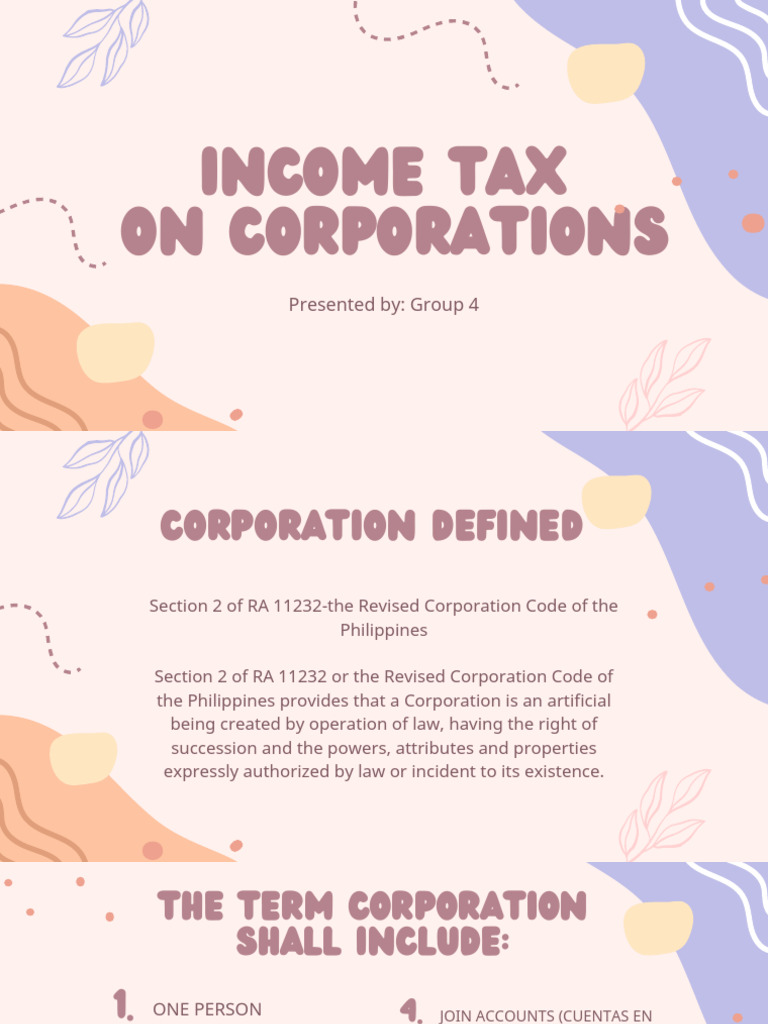 CORPORATIONS PDF Taxes Tax Exemption