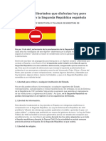 7 Derechos y Libertades Que Disfrutas Hoy Pero No Tendrías en La Segunda República Española