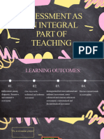 Assessment As An Integral Part of Teaching