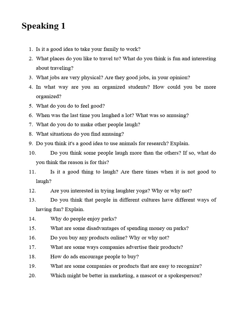 Engaging Discussion Topics for Families | PDF | Laughter