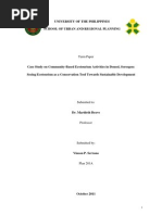 Download Case Study on Community-Based Ecotourism Activities in Donsol Sorsogon Seeing Ecotourism as a Conservation Tool Towards Sustainable Development by Vinson Pacheco Serrano SN71927401 doc pdf