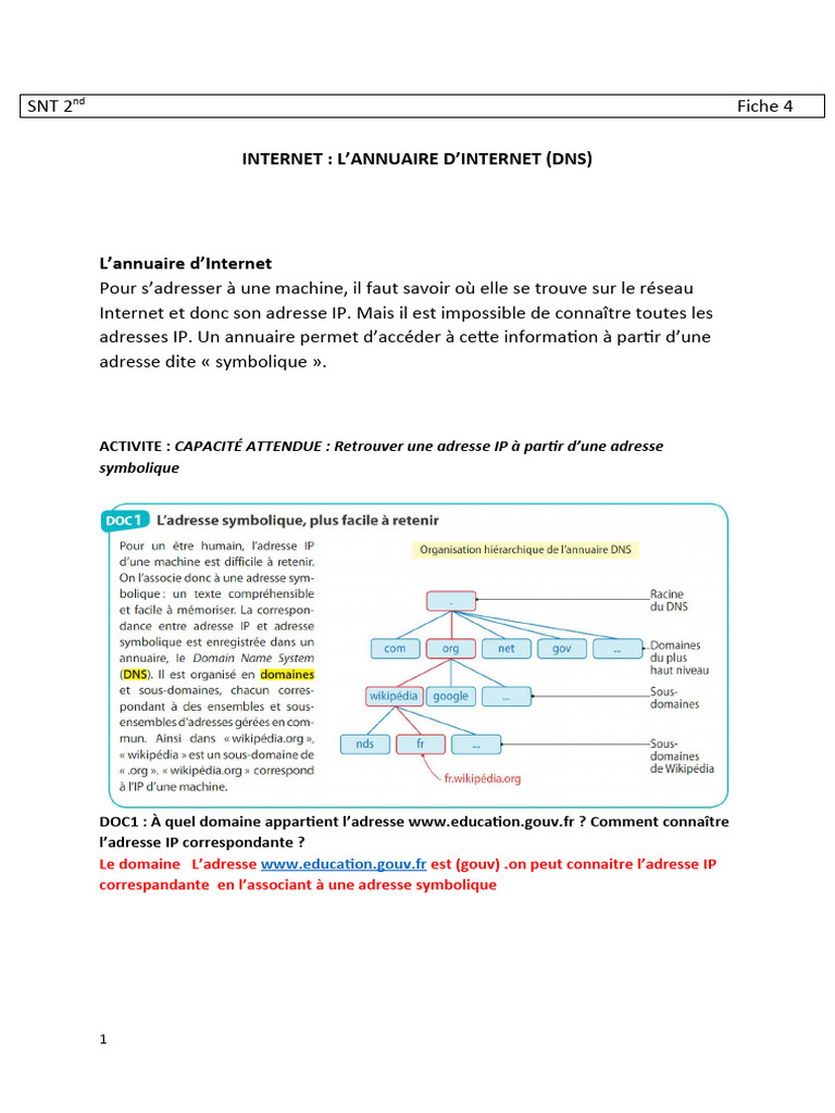 Retrouver une adresse IP via DNS | PDF | Système de noms de domaines ...
