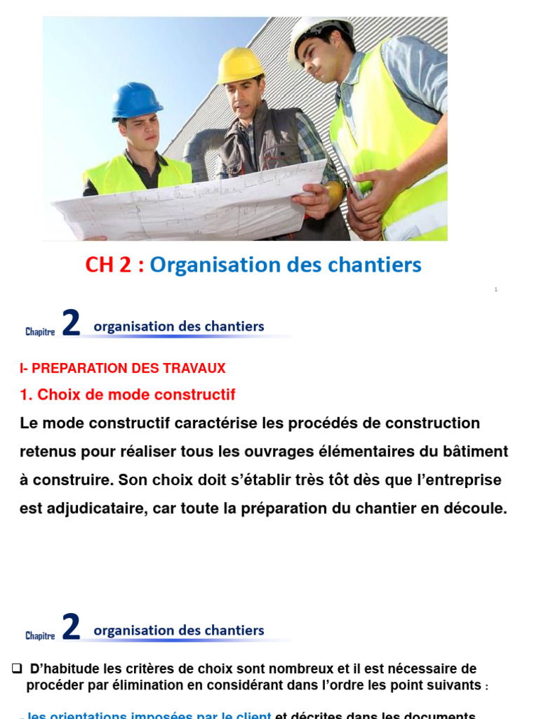 Organisation et préparation de chantier | PDF | Risque | Transport
