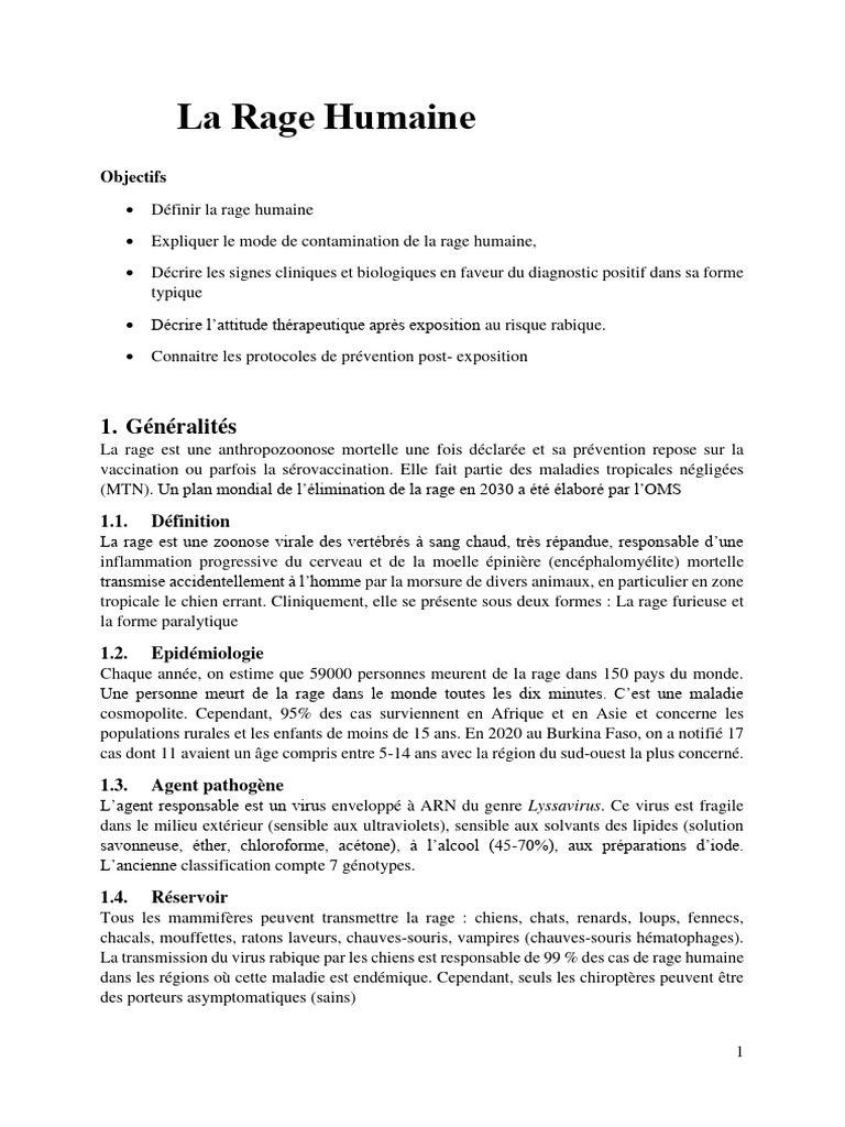 Comprendre la Rage Humaine | PDF | Rage (maladie) | Médecine clinique