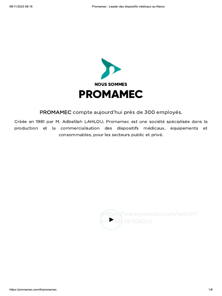 Promamec - Leader Des Dispositifs Médicaux Au Maroc | PDF | Maroc | Afrique