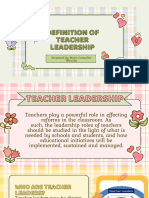 Definition of Teacher Leadership