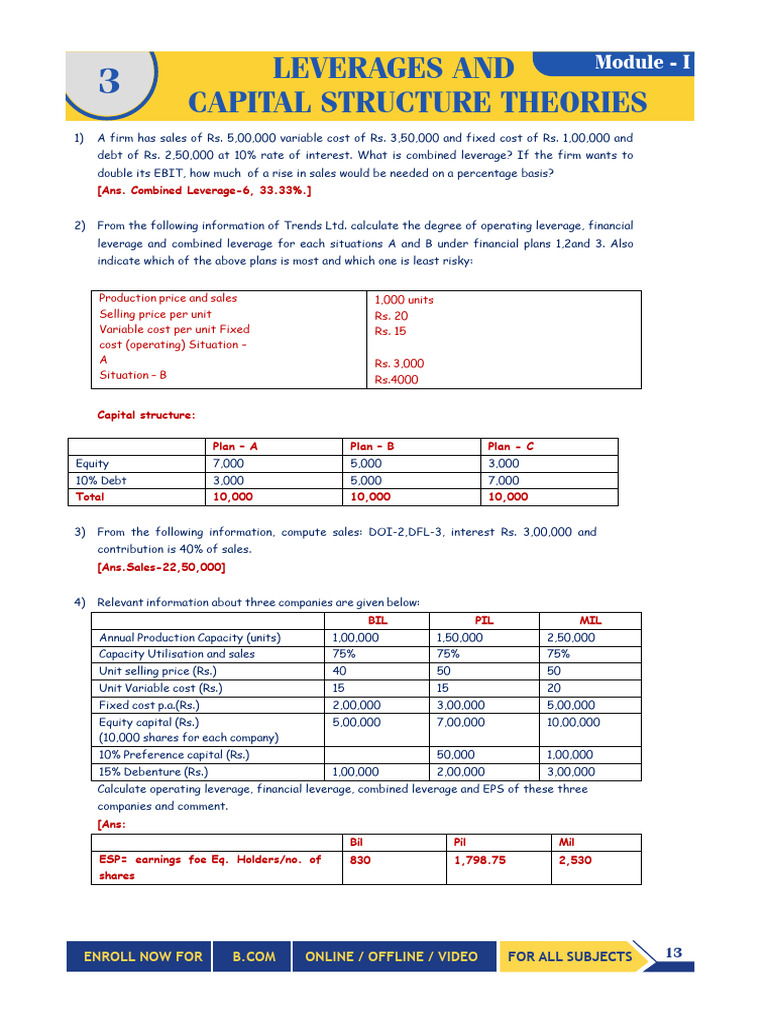 Analyzing Leverage in Financial Management | PDF | Capital Structure ...