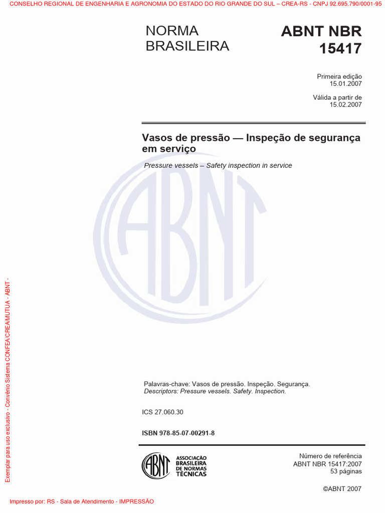 Inspeção de Segurança em Vasos de Pressão | PDF | Corrosão | Oxigênio