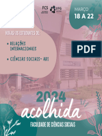 Programação Acolhida 2024 - Diurnos