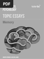 02 AQA Psychology Topic Essays Memory Digital Download