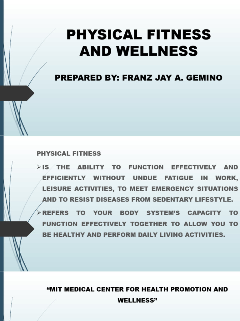 Understanding Physical Fitness & Wellness | PDF | Physical Fitness