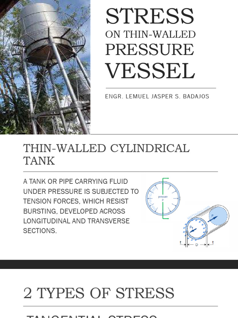 Stress Analysis in Thin-Walled Vessels | PDF