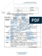 Rúbrica de Evaluación Ficha de Lectura