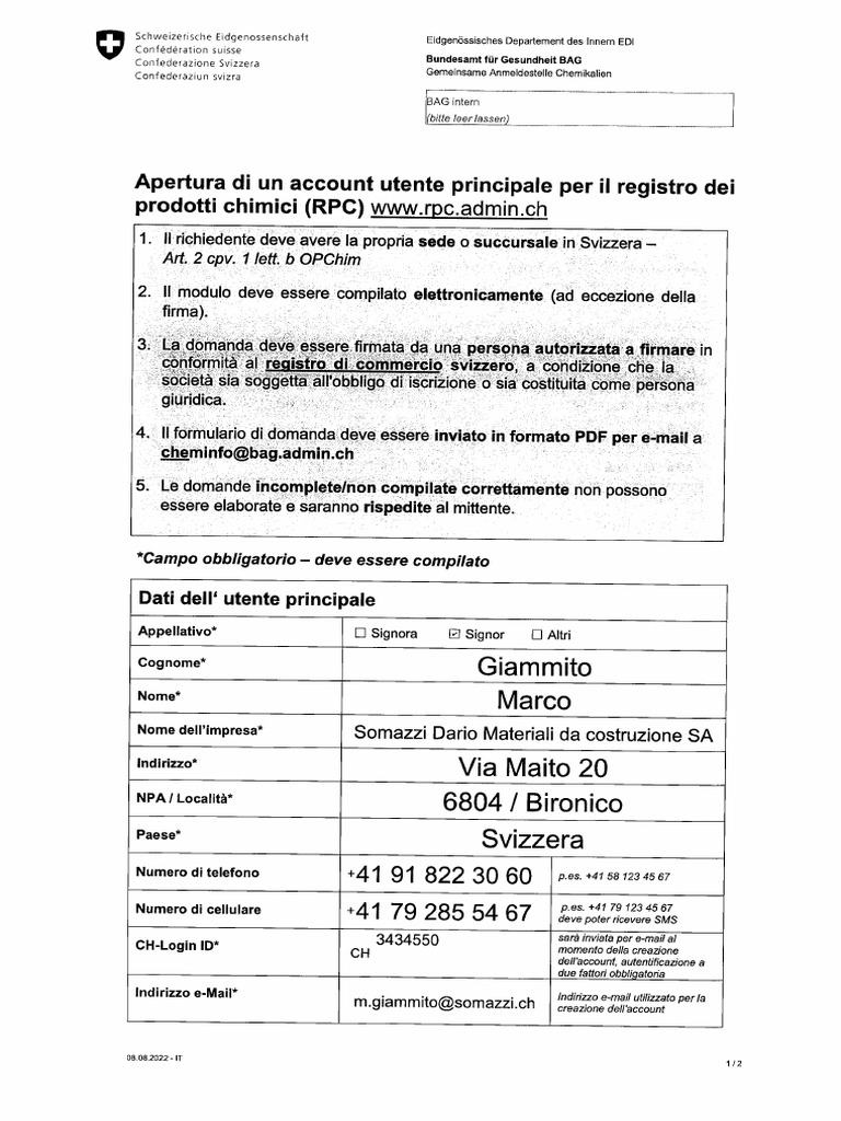 Apertura Conto Rpc Pdf