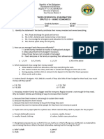 Third Periodical Examination Epp/Tle 6 - Home Economics