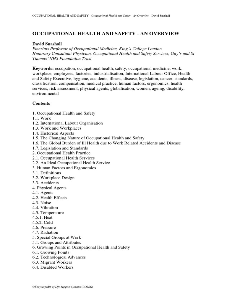 Occupational Safety And Health Administration Pdf – YJPFFR
