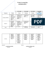 Weekly Learning Plan: Kindergarten