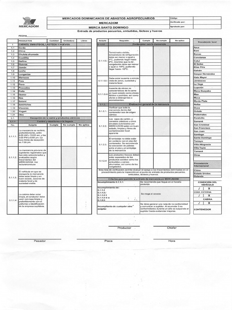 Form Entr Prod Pecuarios Embut Lacteas y Huevos | PDF
