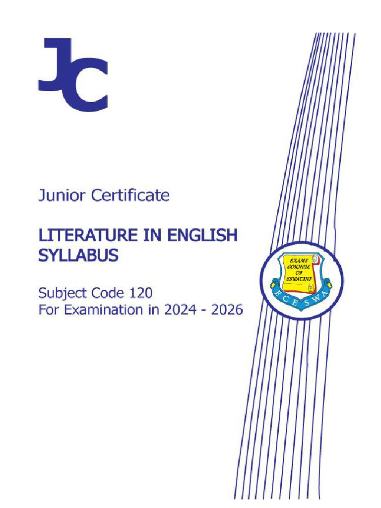 JC English Literature 20242026 Syllabus2 PDF Learning Curriculum