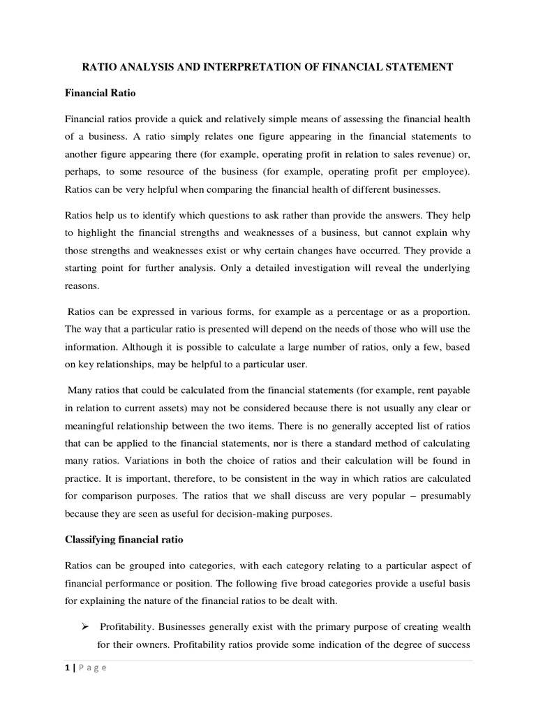 Financial Ratio Analysis Guide | PDF | Financial Ratio | Ratio