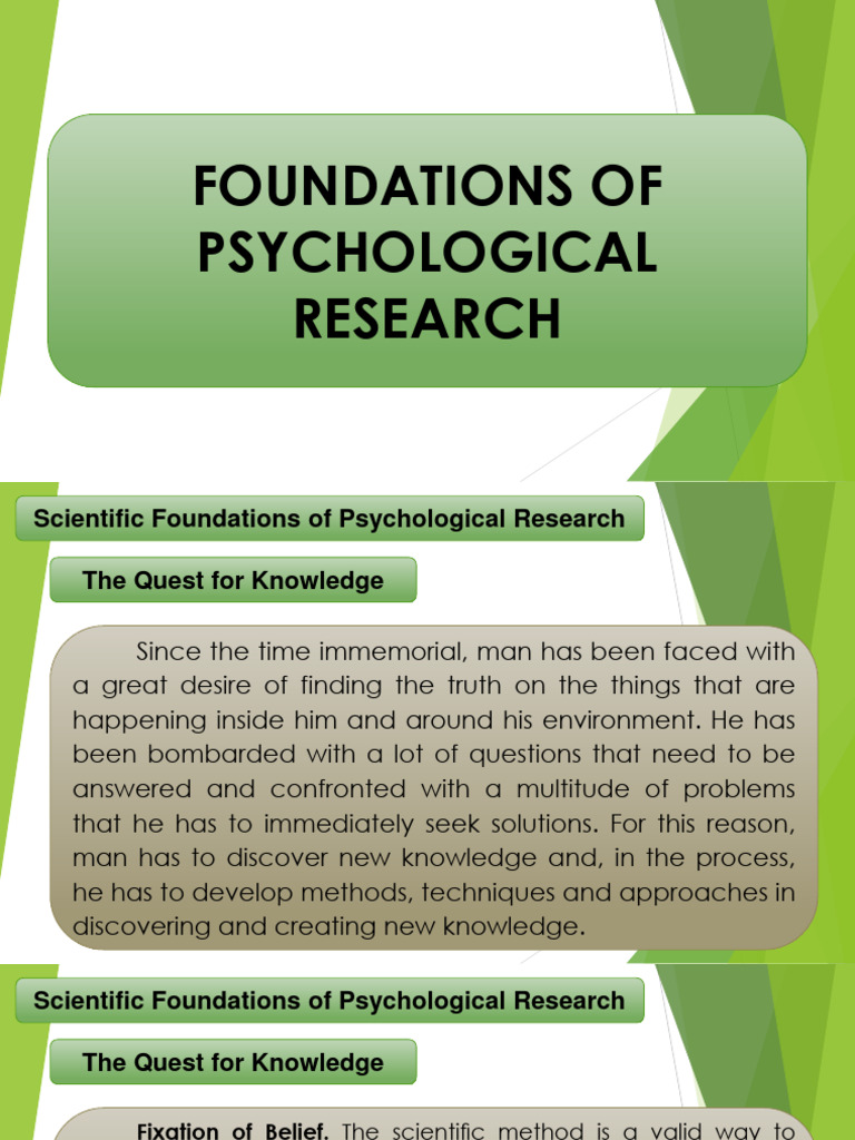 Foundations of Psychological Research | PDF | Experiment | Science