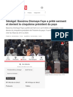 Sénégal - Bassirou Diomaye Faye A Prêté Serment Et Devient Le Cinquième Président