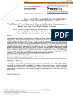 The Effect of Pre-Reading Activities On The Reading Comprehension Performance of Ilami High School Students