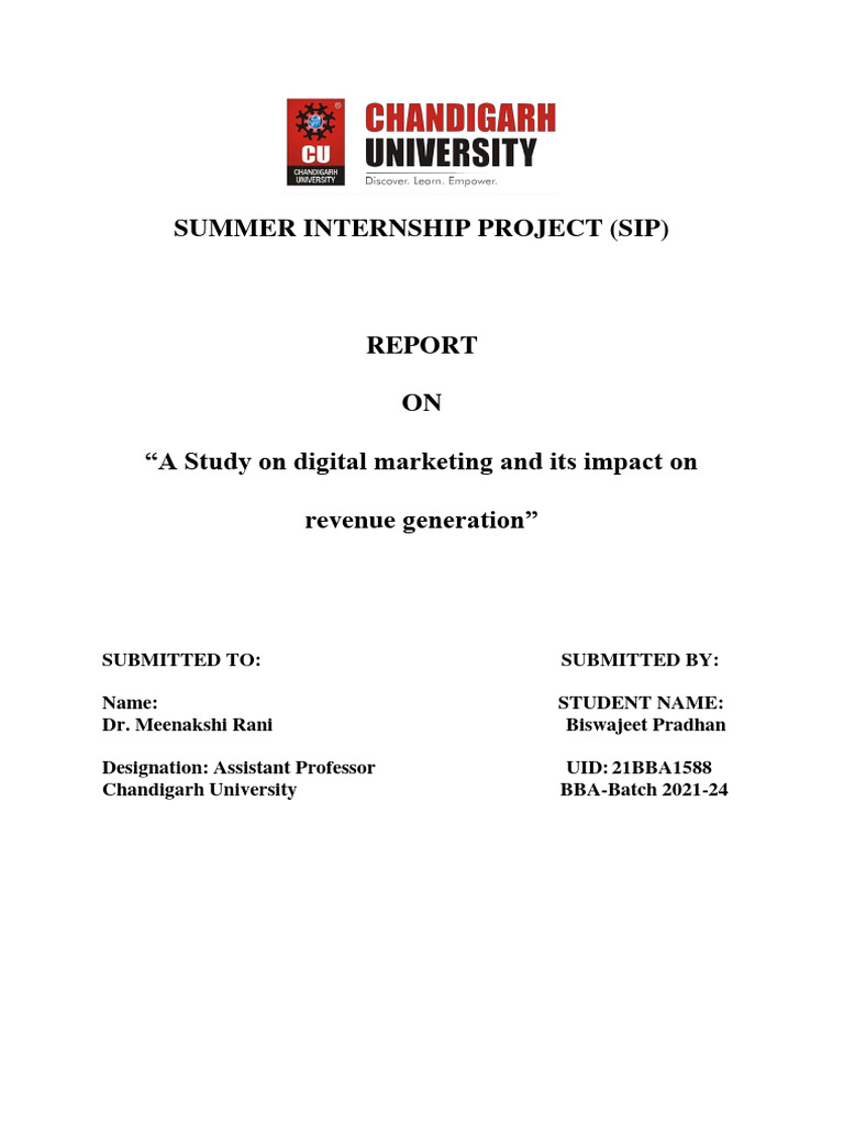 Sip Pdf Final Pdf Digital Marketing Search Engine Marketing