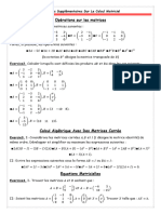 Exercices Supplémentaires Sur Le Calcul Matriciel