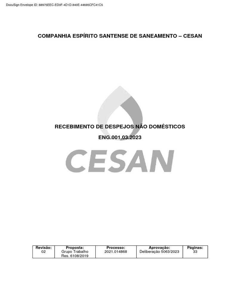 Normas para Despejos Não Domésticos CESAN | PDF | Águas residuais