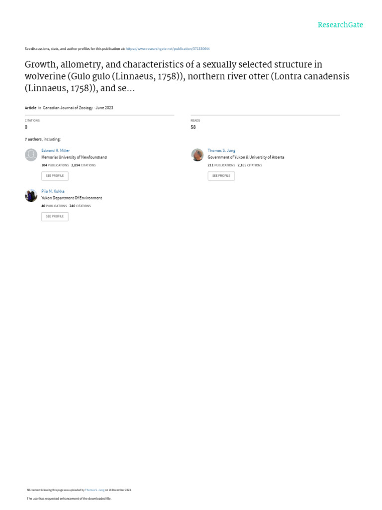 Growth Allometry and Characteristics of A Sexually Selected Structure