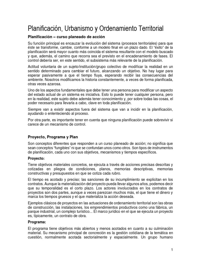 Planificación y Ordenamiento Territorial | PDF | Planificación ...