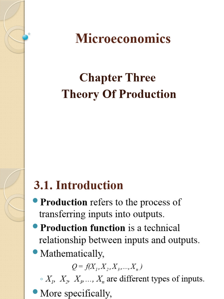 ChapThree PPT Micro | PDF | Production Function | Production And ...