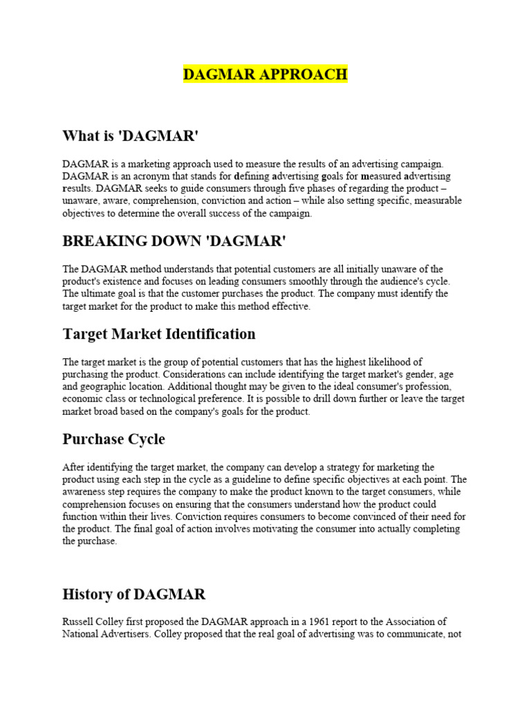Measuring Advertising Success with DAGMAR | PDF | Marketing | Advertising
