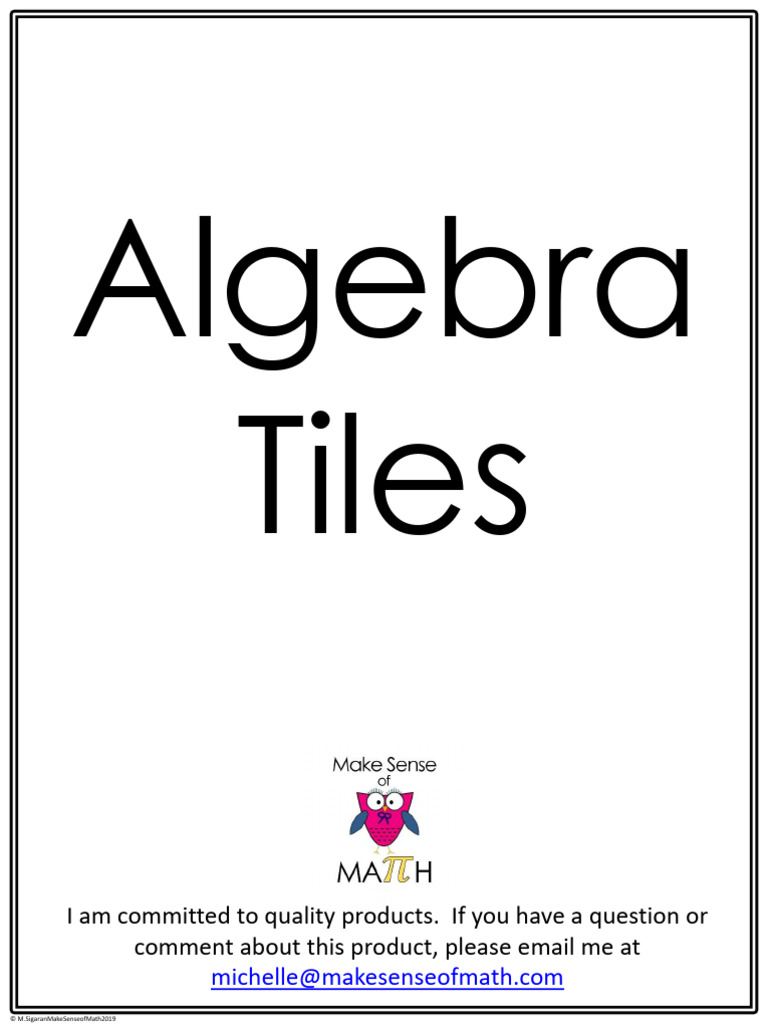 AlgebraTilesPrintableFREE 1 | PDF | Mathematics | Algebra