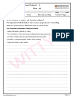 PERSUASIVE Writing Revision Worksheet