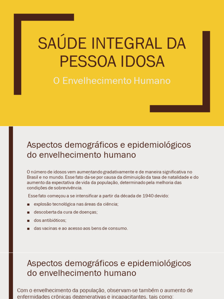 Saúde Integral do Idoso e Envelhecimento | PDF | Envelhecimento ...