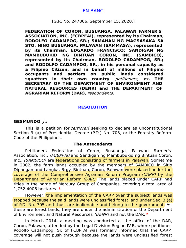Federation of Coron, Et | PDF | Standing (Law) | Burden Of Proof (Law)