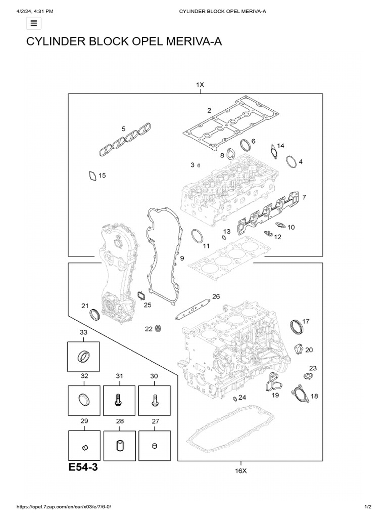 Cylinder Block Opel Meriva-A | PDF | Opel | General Motors Marques