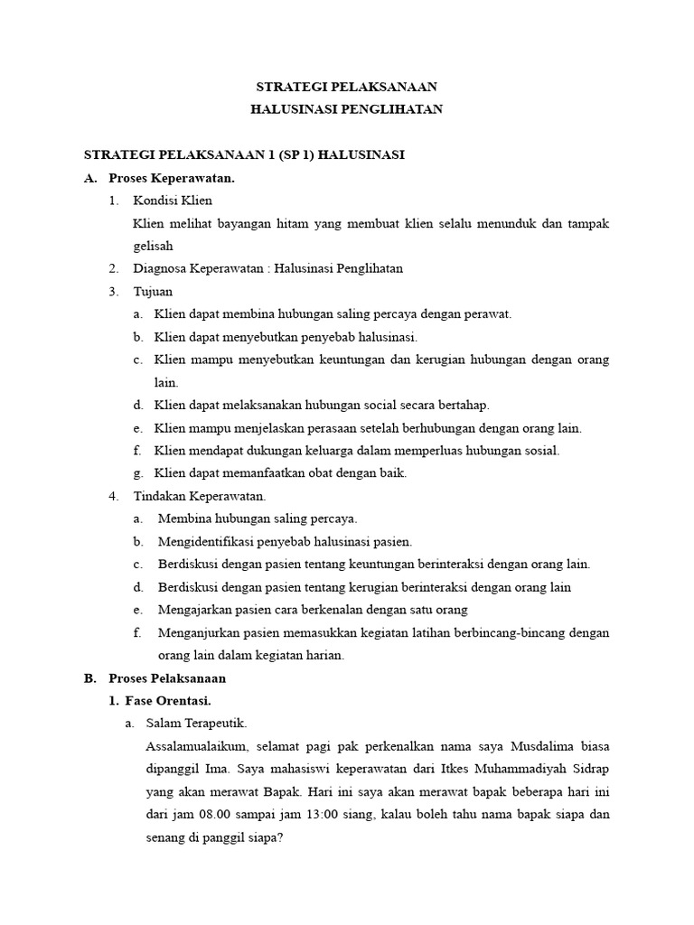 Strategi Penanganan Halusinasi Penglihatan | PDF