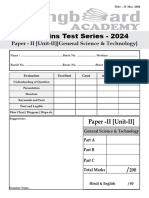 Paper-II (Unit-II) (General Science & Technology) 31 Mar. 2024